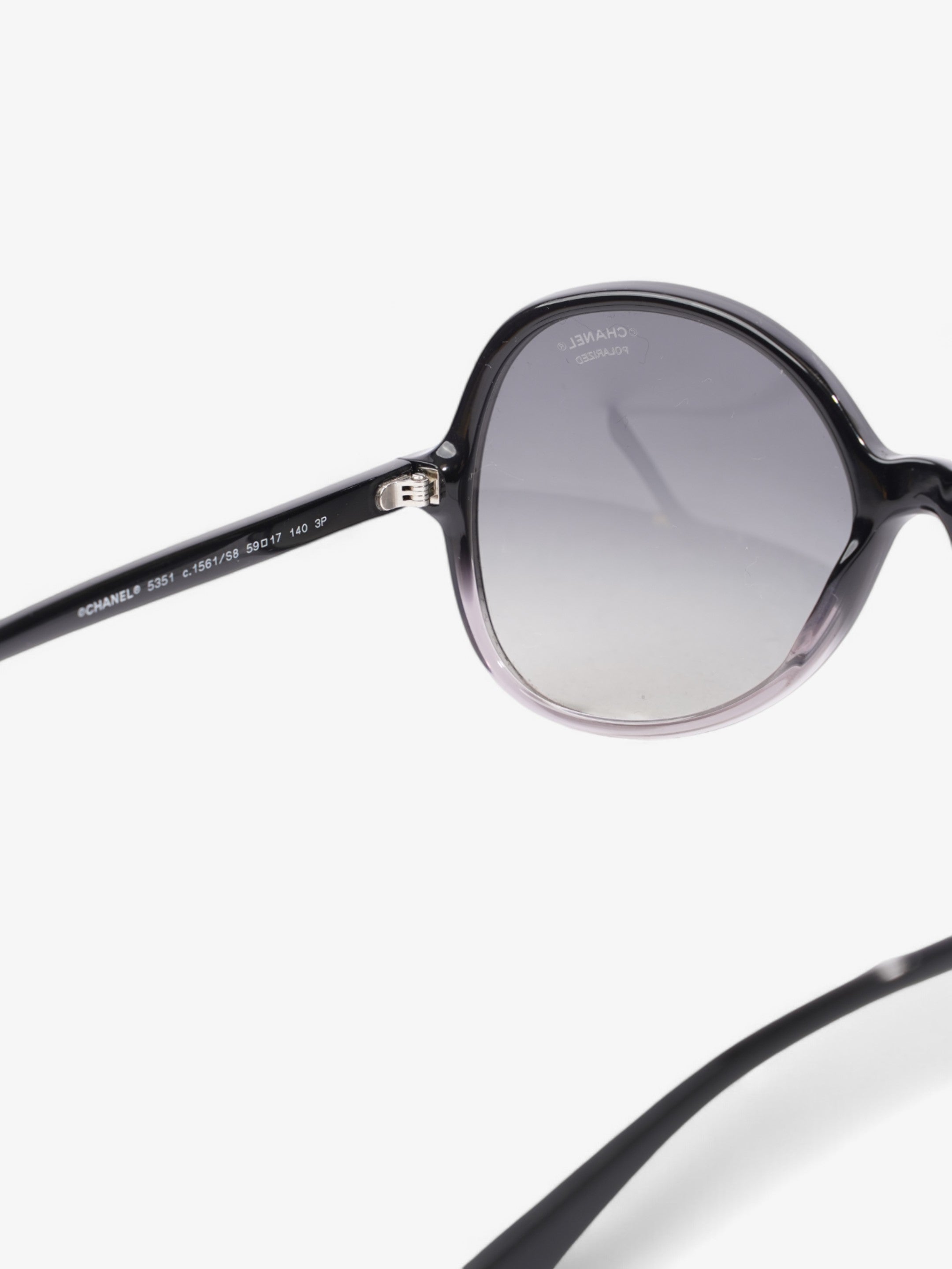 Chanel Oversized Round Sunglasses Black Acetate 140mm