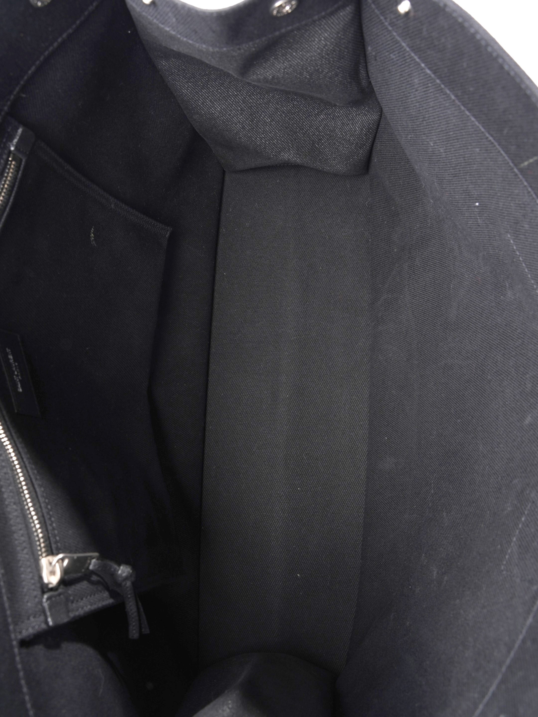 Saint Laurent Rive Gauche Tote Black Canvas Large