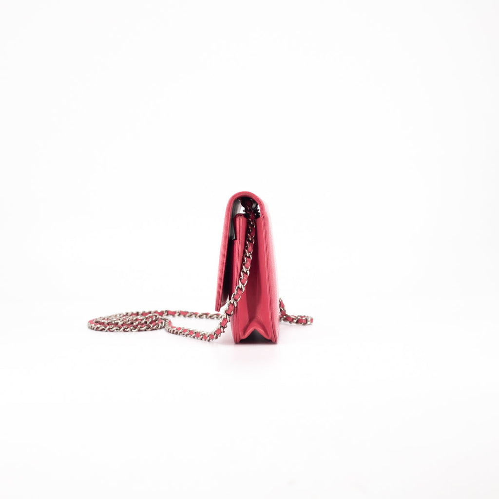 Chanel Caviar Coco Wallet On Chain Pink