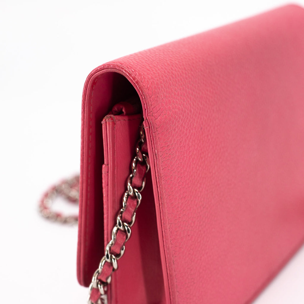 Chanel Caviar Coco Wallet On Chain Pink