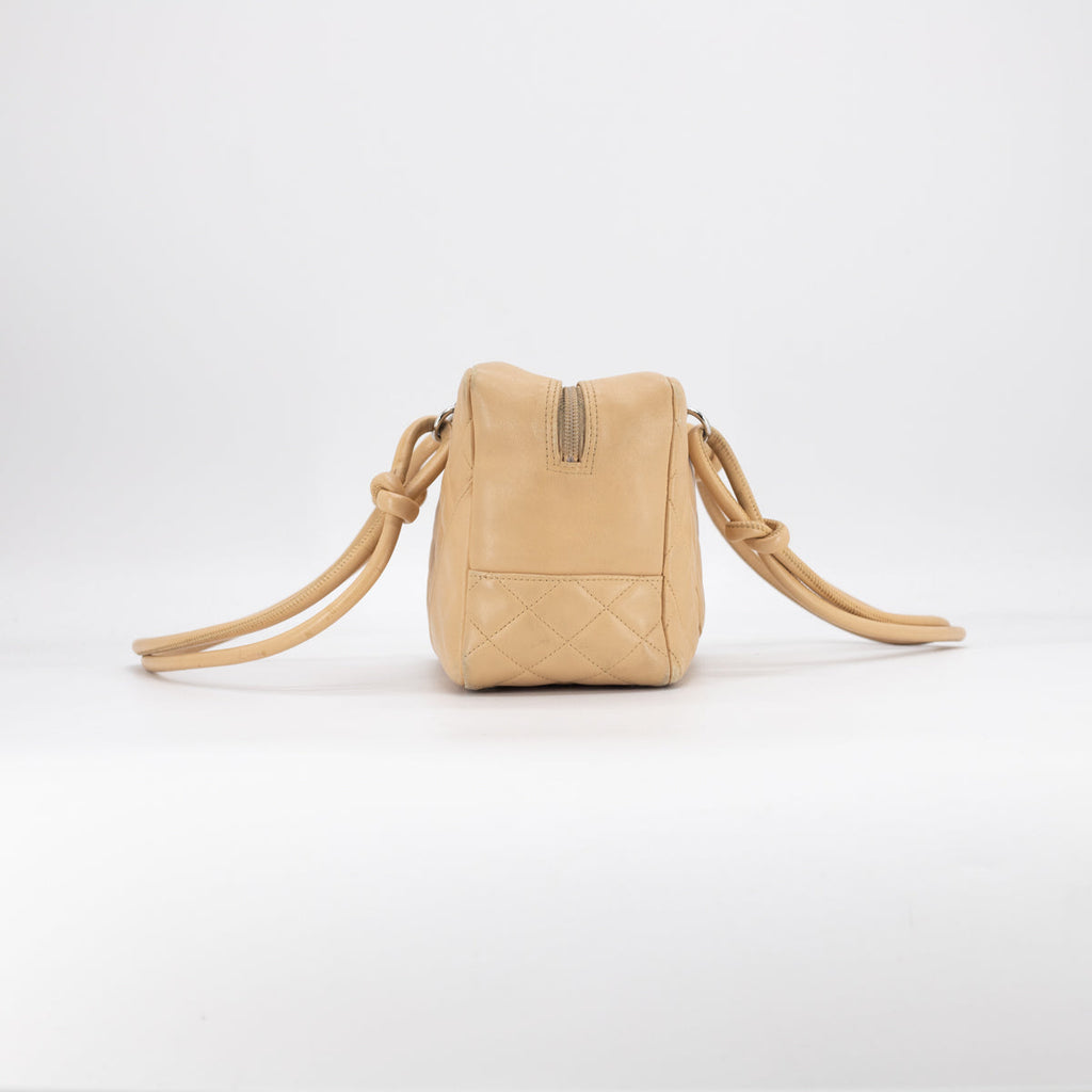 Chanel Quilted Calfskin Top handle Bag Beige
