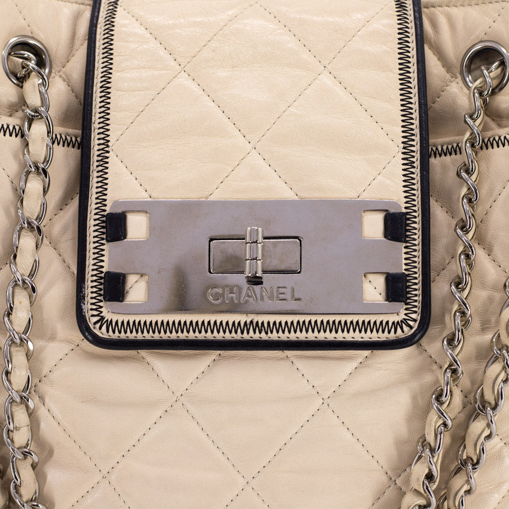 Chanel Quilted Calfskin Shoulder Bag Cream