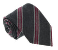 Missoni U5144 Gray/Fuschia Regimental 100% Silk Tie