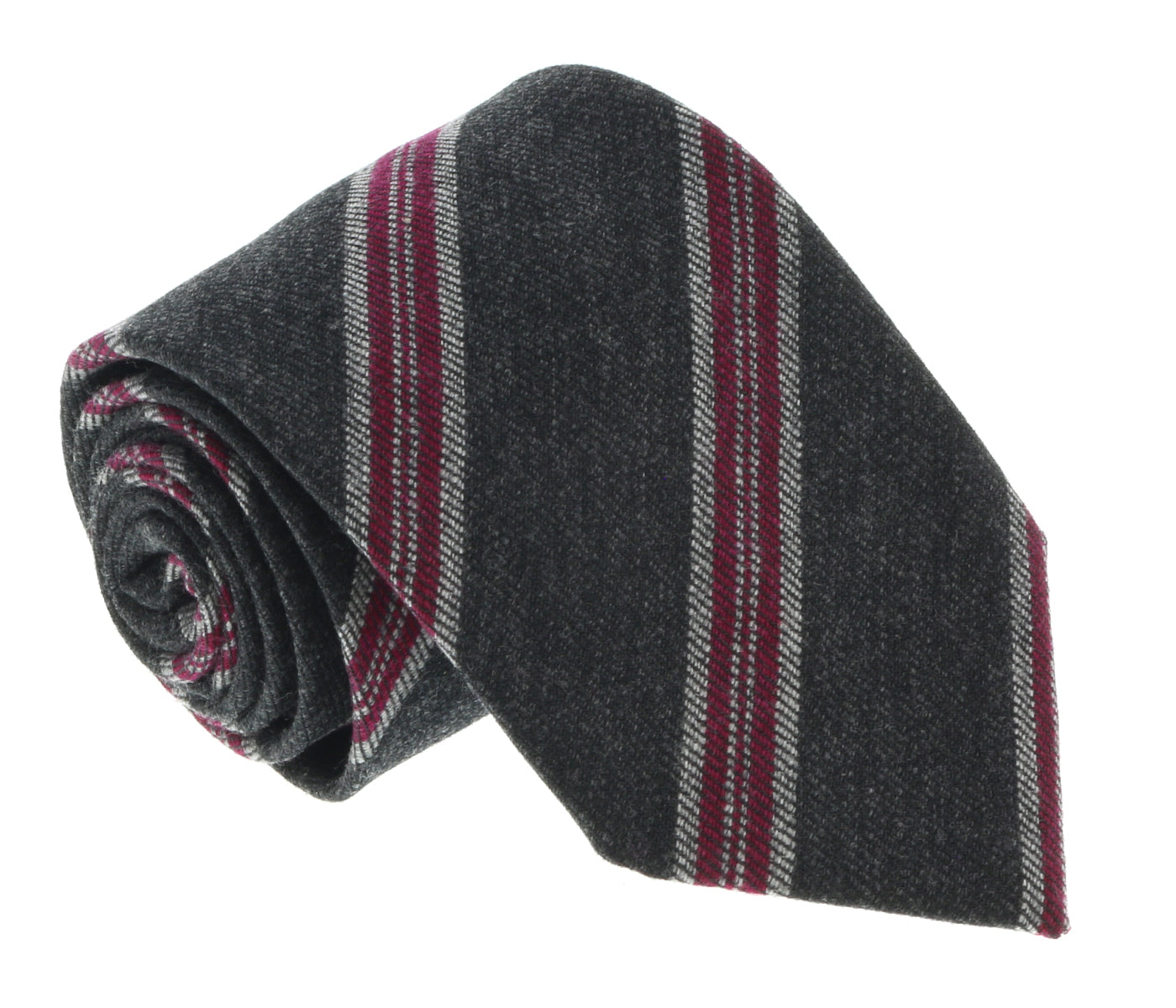 Missoni U5144 Gray/Fuschia Regimental 100% Silk Tie