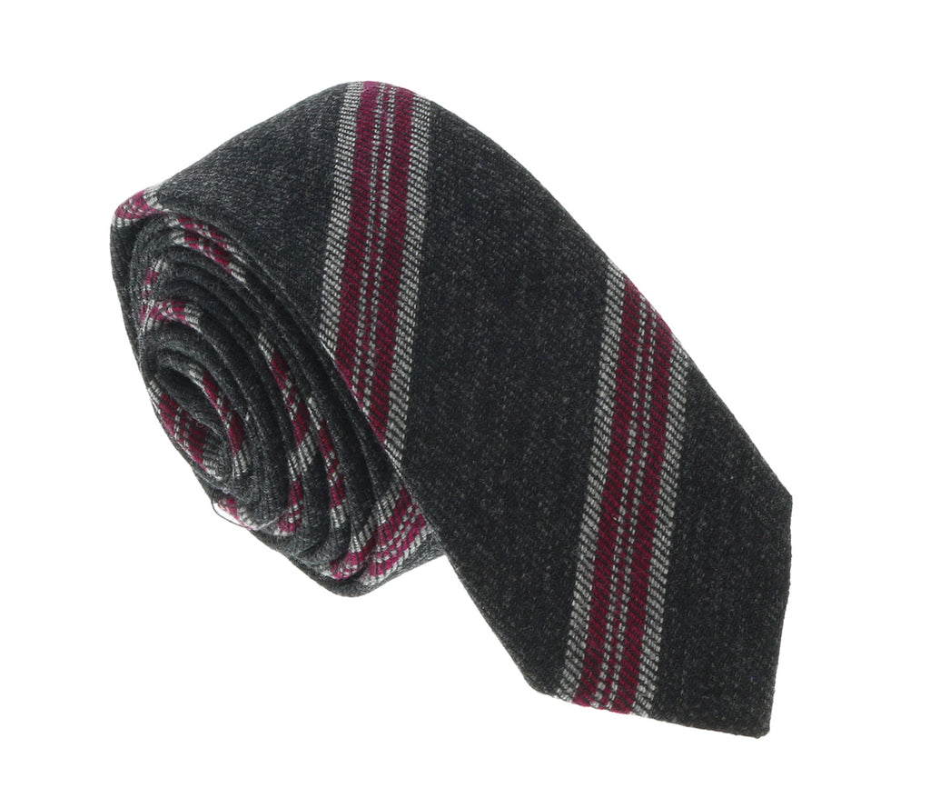 Missoni U5144 Gray/Fuschia Awning 100% Silk Tie