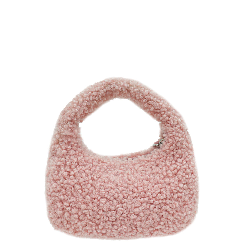 Miu Miu Rosa Shearling Mini Wander Handle Bag