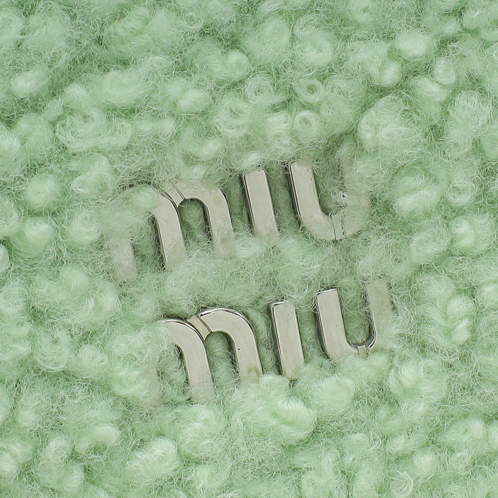 Miu Miu Green Shearling Mini Wander Handle Bag