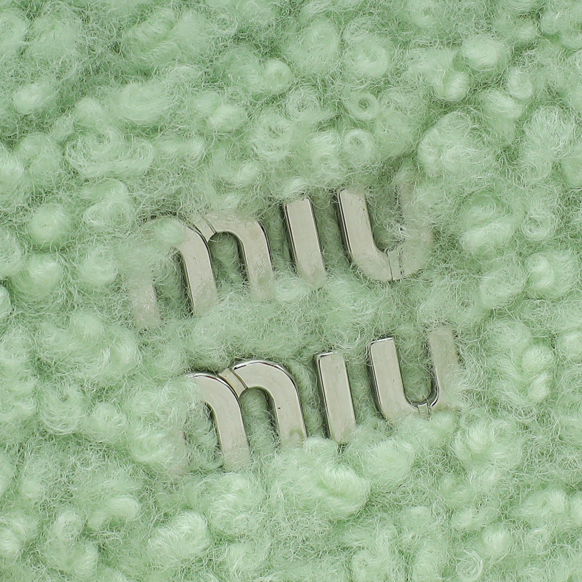 Miu Miu Green Shearling Mini Wander Handle Bag