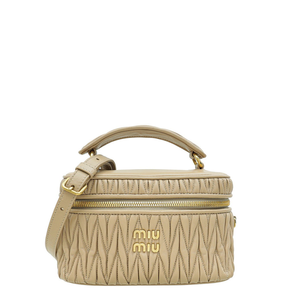 Miu Miu Sand Matelassé Nappa Shoulder Bag