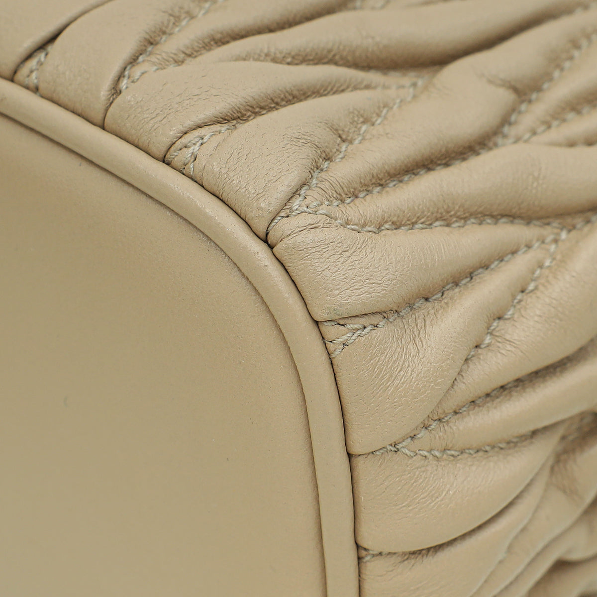 Miu Miu Sand Matelassé Nappa Shoulder Bag