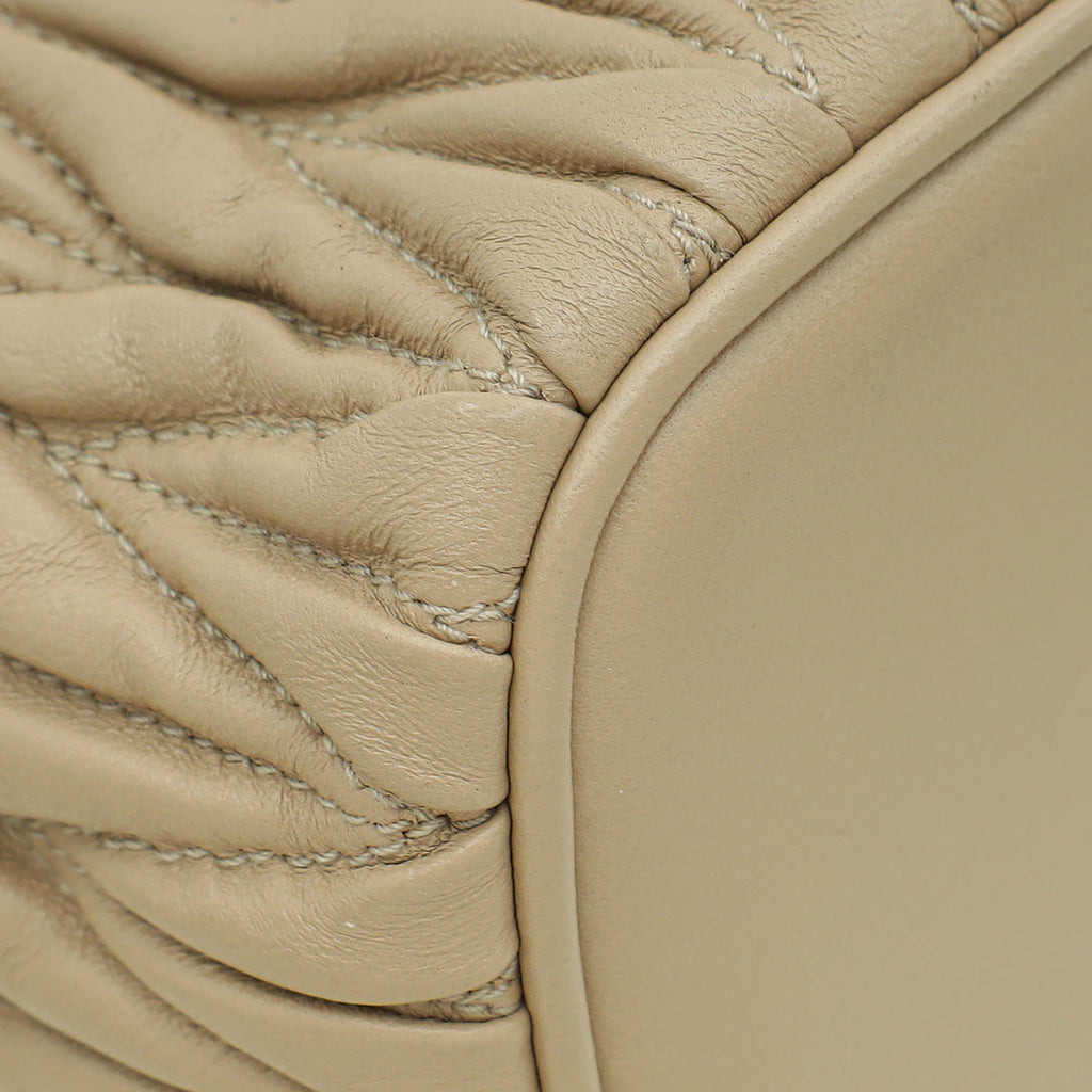 Miu Miu Sand Matelassé Nappa Shoulder Bag