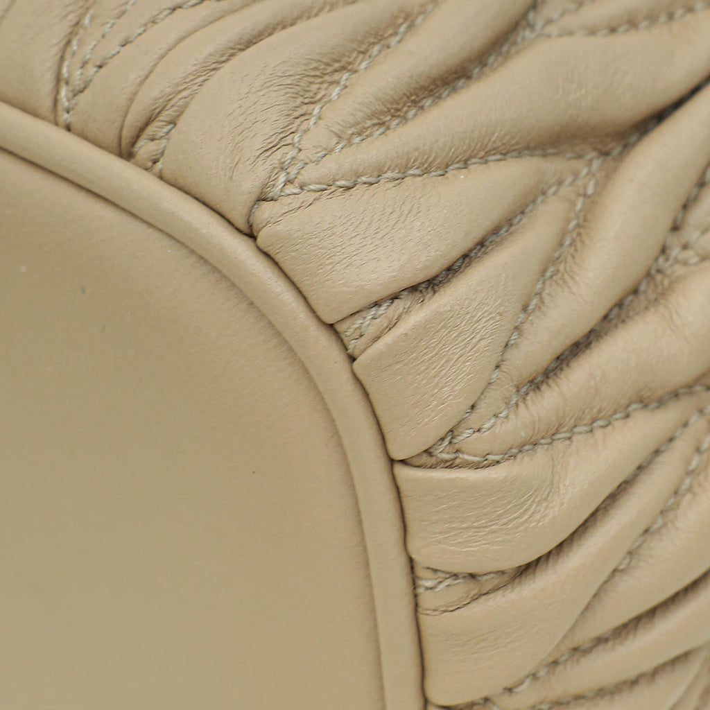 Miu Miu Sand Matelassé Nappa Shoulder Bag