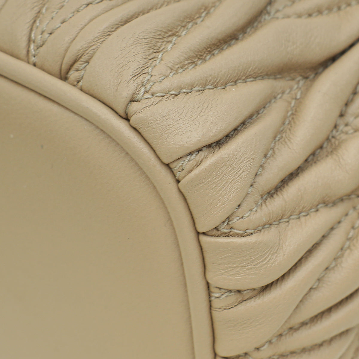 Miu Miu Sand Matelassé Nappa Shoulder Bag