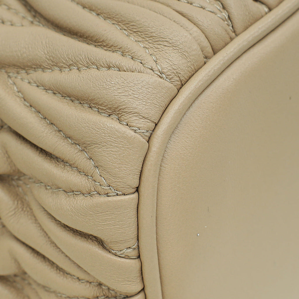 Miu Miu Sand Matelassé Nappa Shoulder Bag