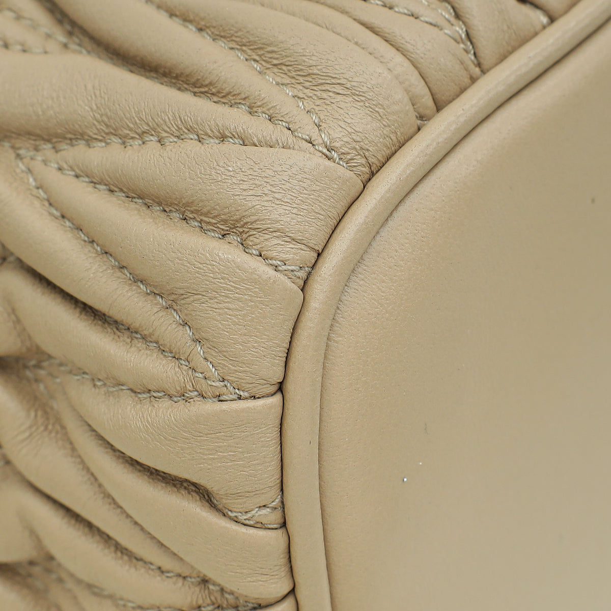 Miu Miu Sand Matelassé Nappa Shoulder Bag