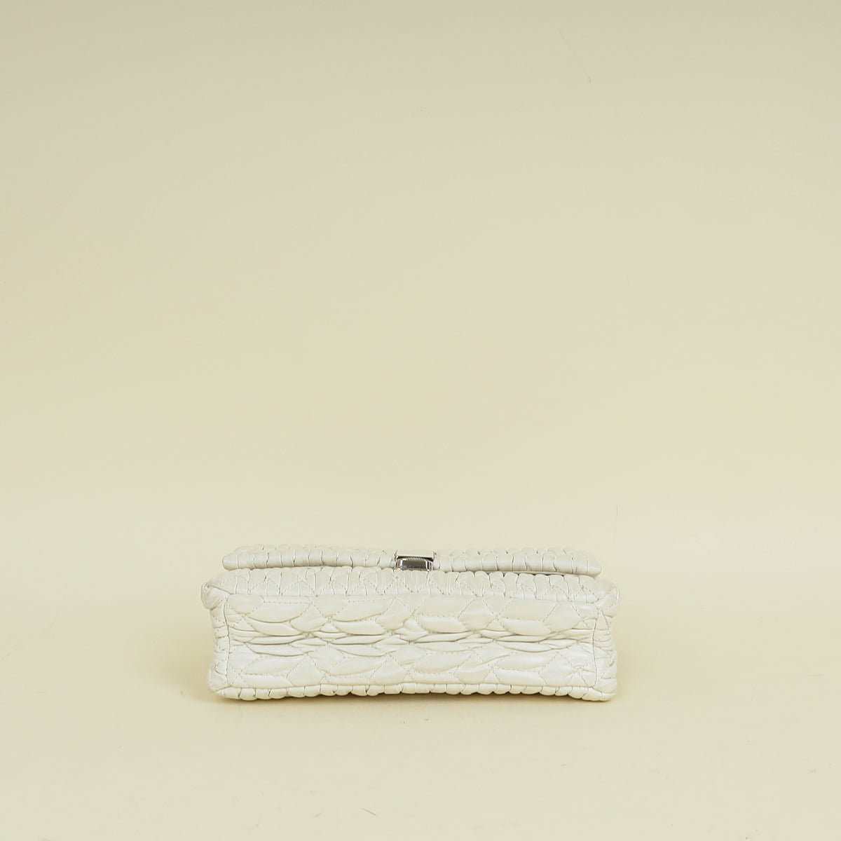 Miu Miu White Nappa Matelasse Crystal Shoulder Bag