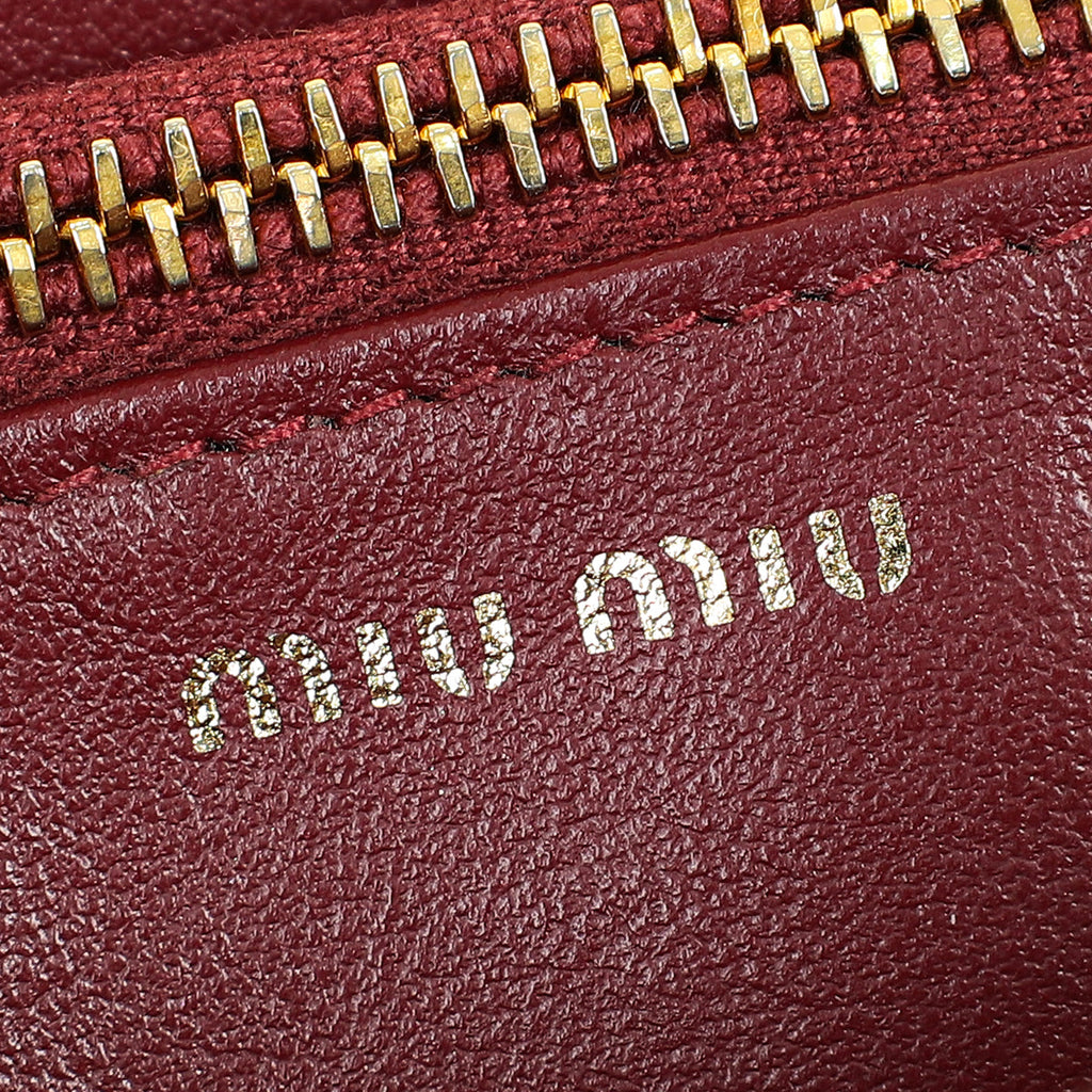 Miu Miu Burgundy Crocodile Mini Shoulder Bag