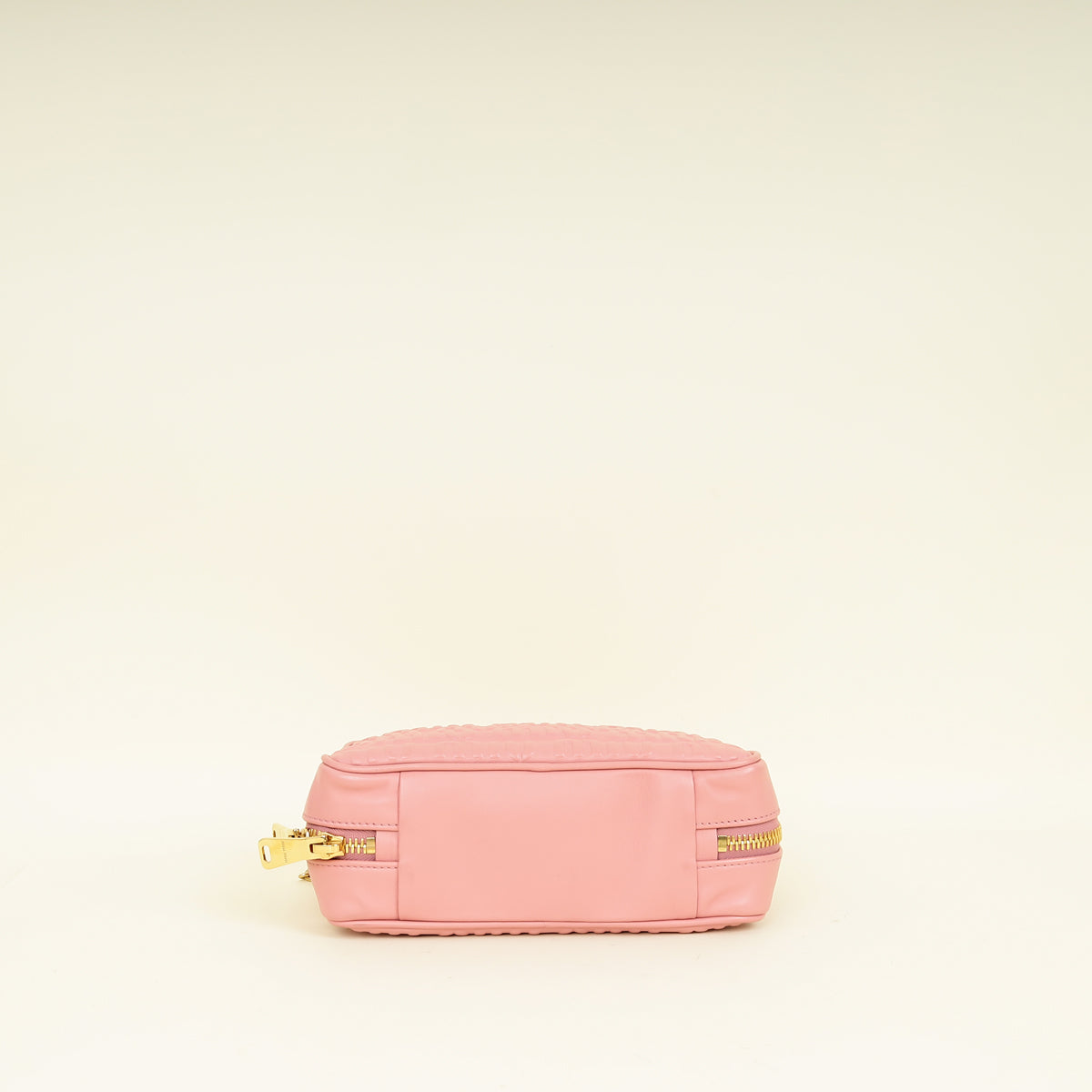 Miu Miu Pink Softy Logo Embossed Chain Shoulder Bag