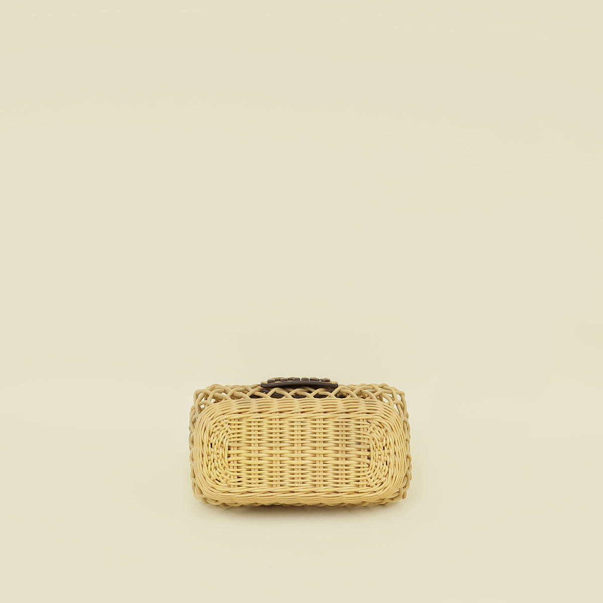Miu Miu Bicolor Wicker Basket Tote Bag