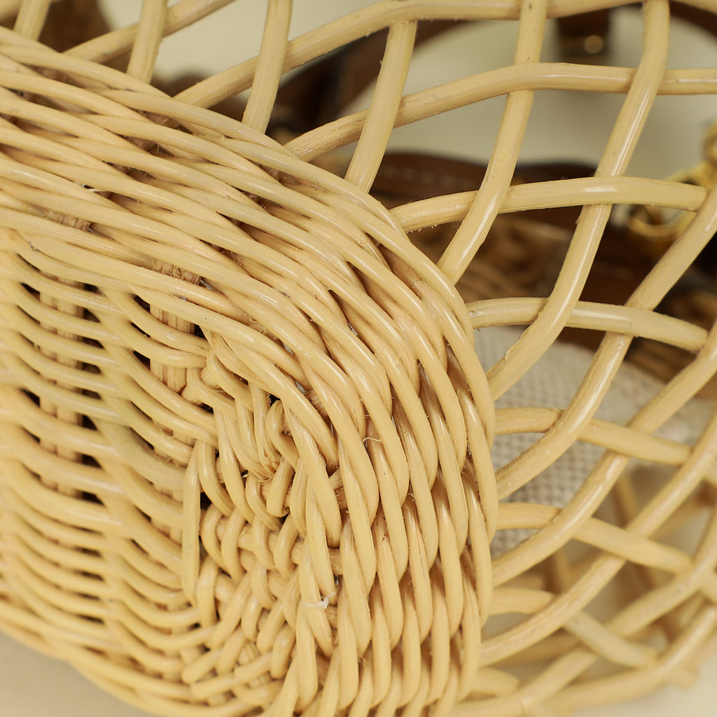 Miu Miu Bicolor Wicker Basket Tote Bag