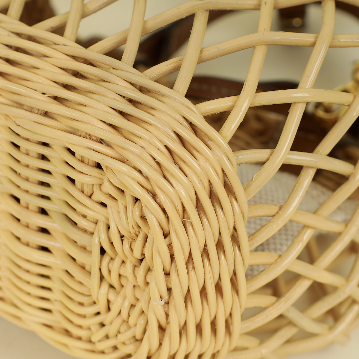 Miu Miu Bicolor Wicker Basket Tote Bag