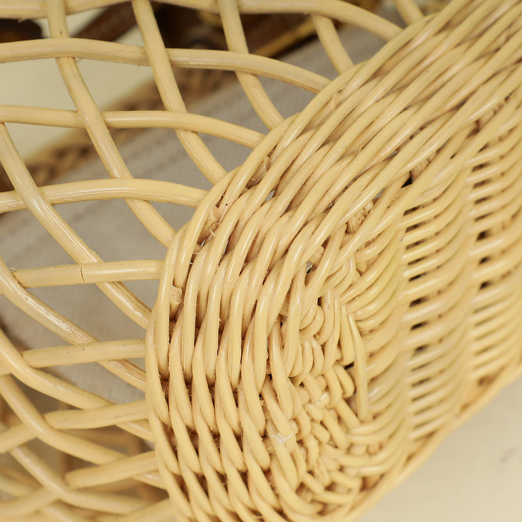 Miu Miu Bicolor Wicker Basket Tote Bag