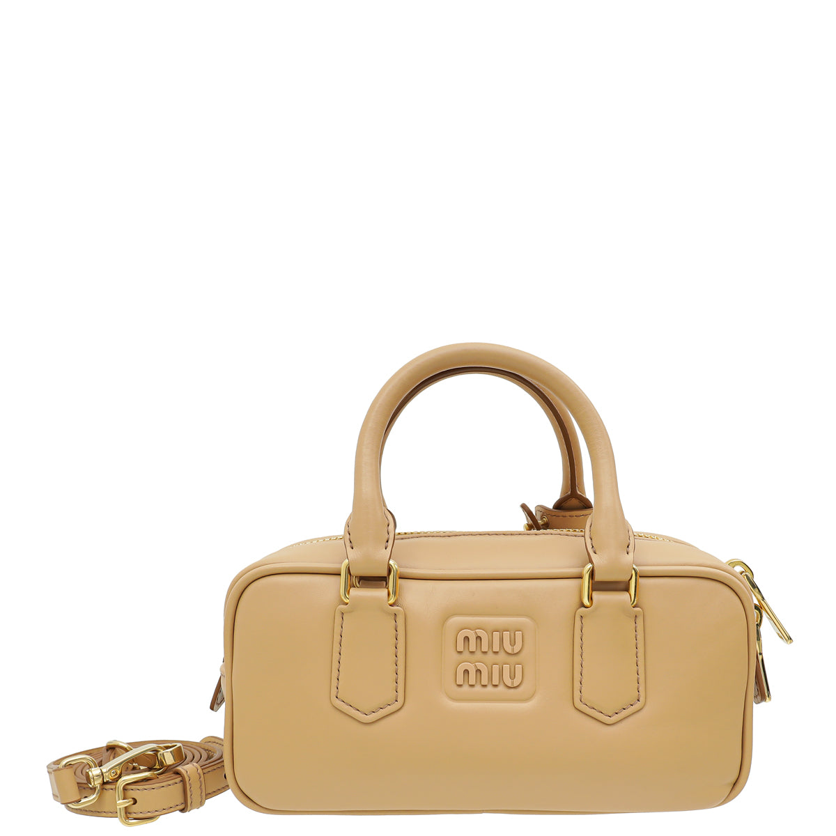 MIU MIU Noisette Beige Arcadie Soft Padded Bag