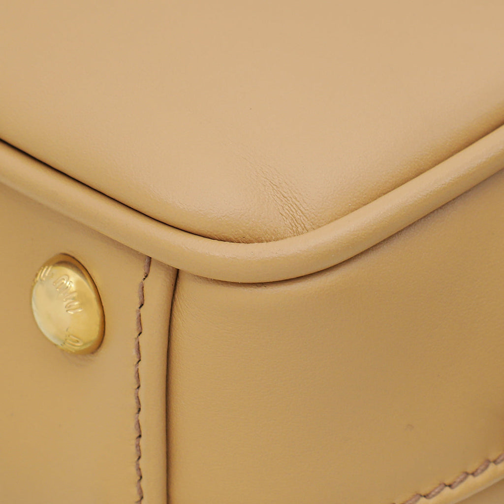 MIU MIU Noisette Beige Arcadie Soft Padded Bag