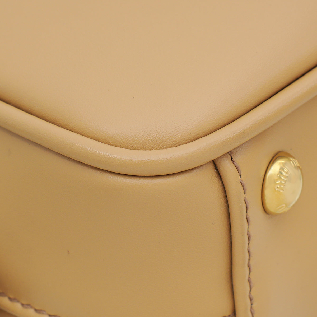 MIU MIU Noisette Beige Arcadie Soft Padded Bag