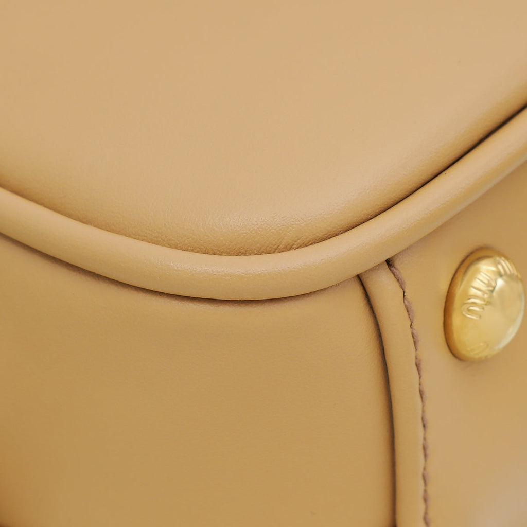 MIU MIU Noisette Beige Arcadie Soft Padded Bag