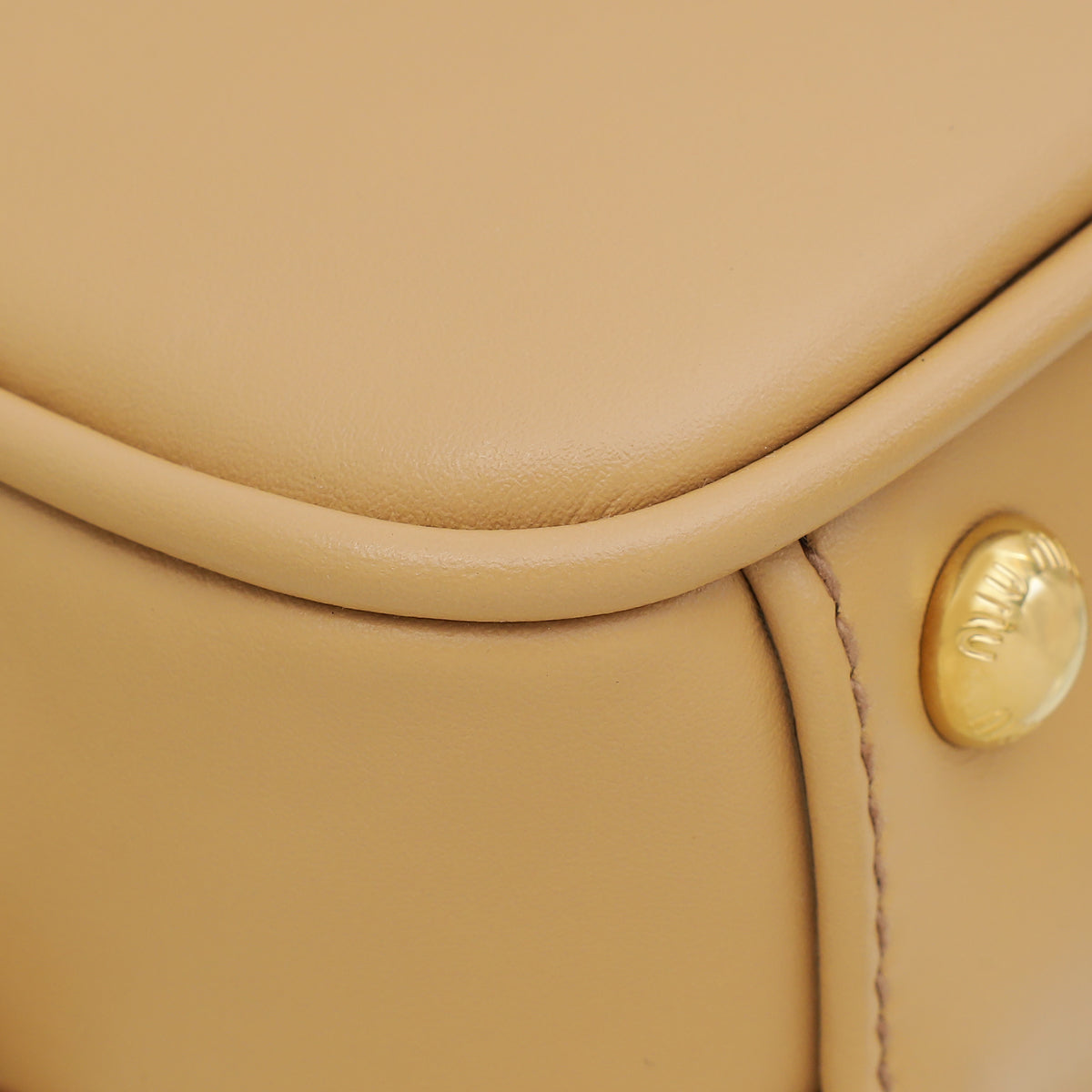 MIU MIU Noisette Beige Arcadie Soft Padded Bag