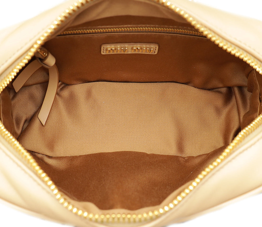 MIU MIU Noisette Beige Arcadie Soft Padded Bag