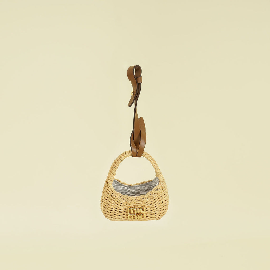 Miu Miu Bicolor Wander Wicker Bag Charm
