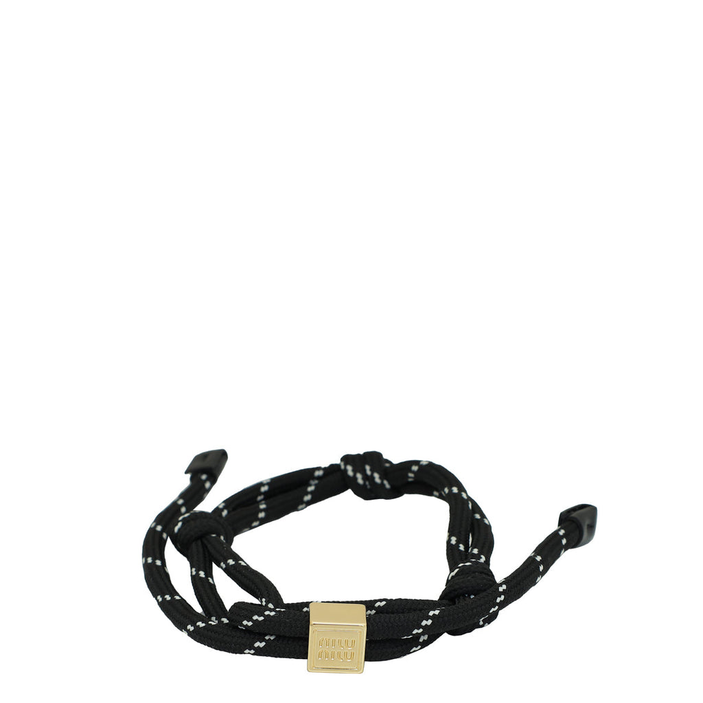 Miu Miu Black Cord Bracelet