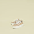 Miu Miu Beige Platform w/Crystal Lace Up Sneakers 35
