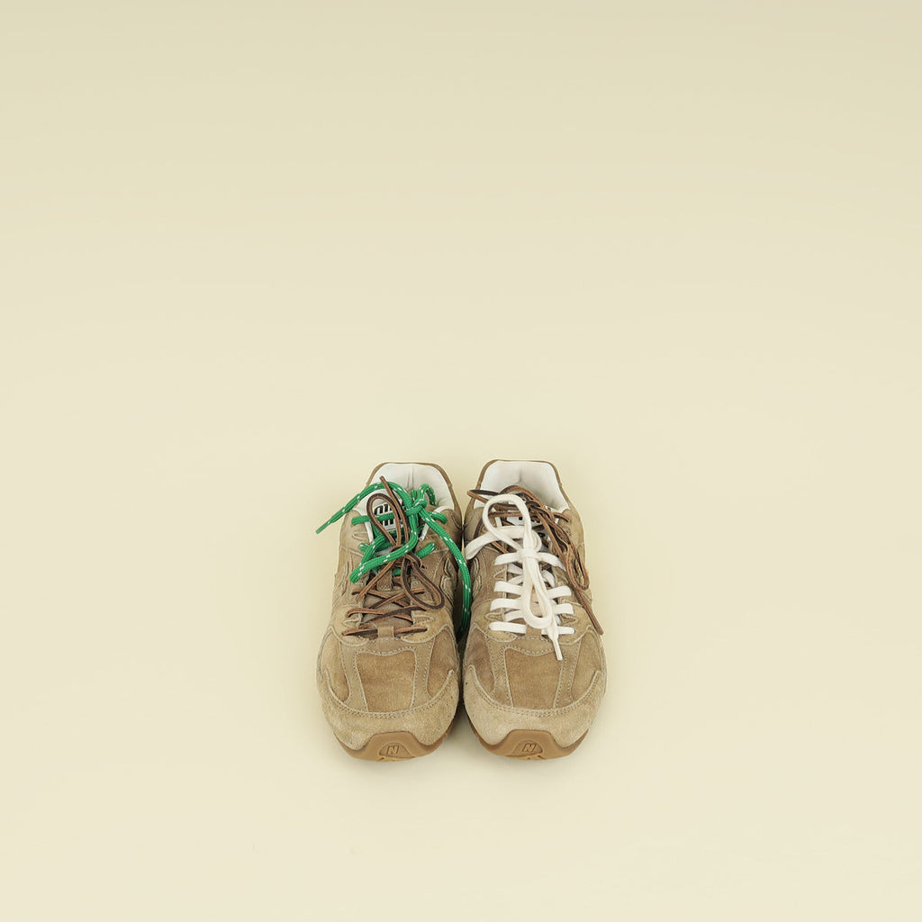 Miu Miu Ecru X New Balance 530 SL Suede Sneakers 39