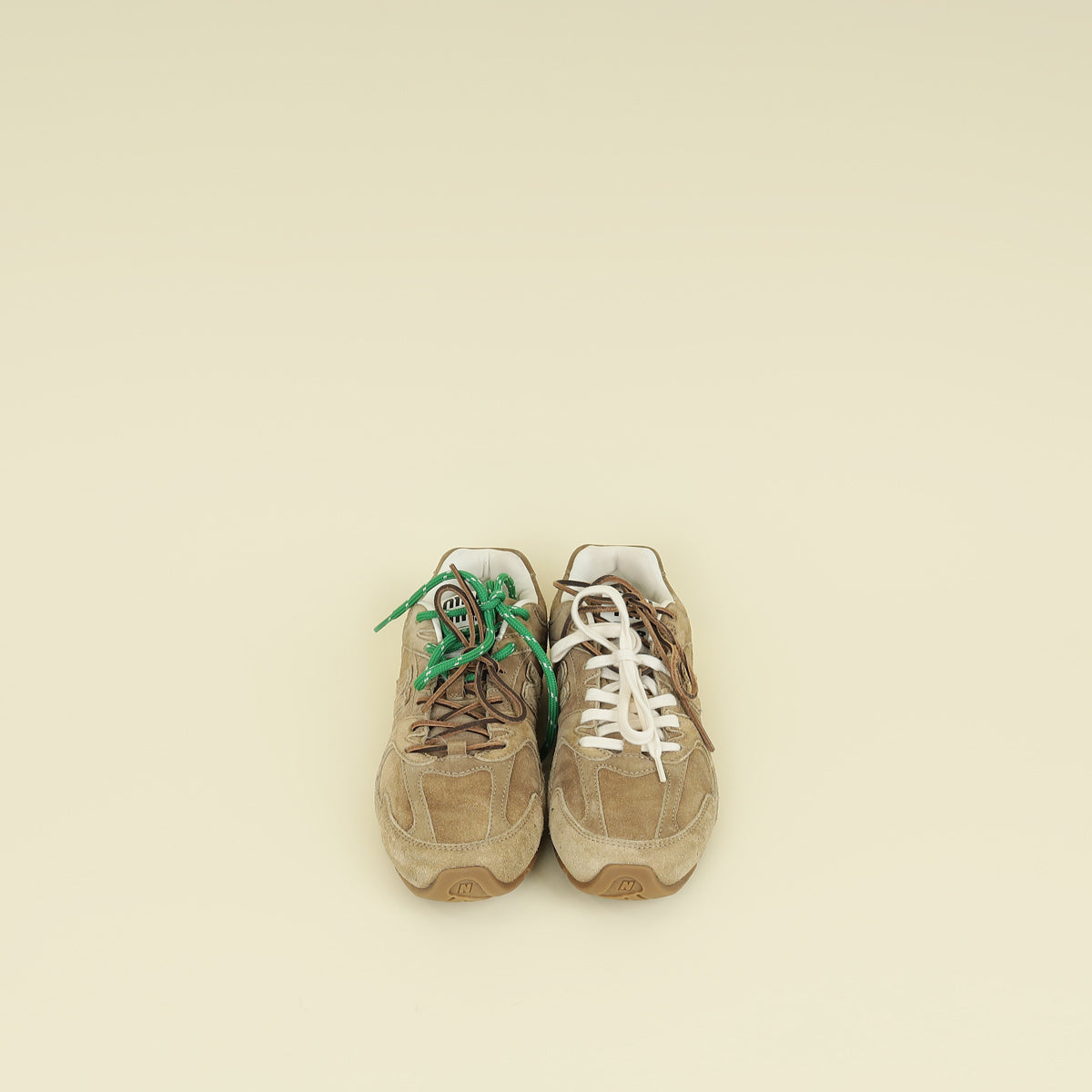 Miu Miu Ecru X New Balance 530 SL Suede Sneakers 39