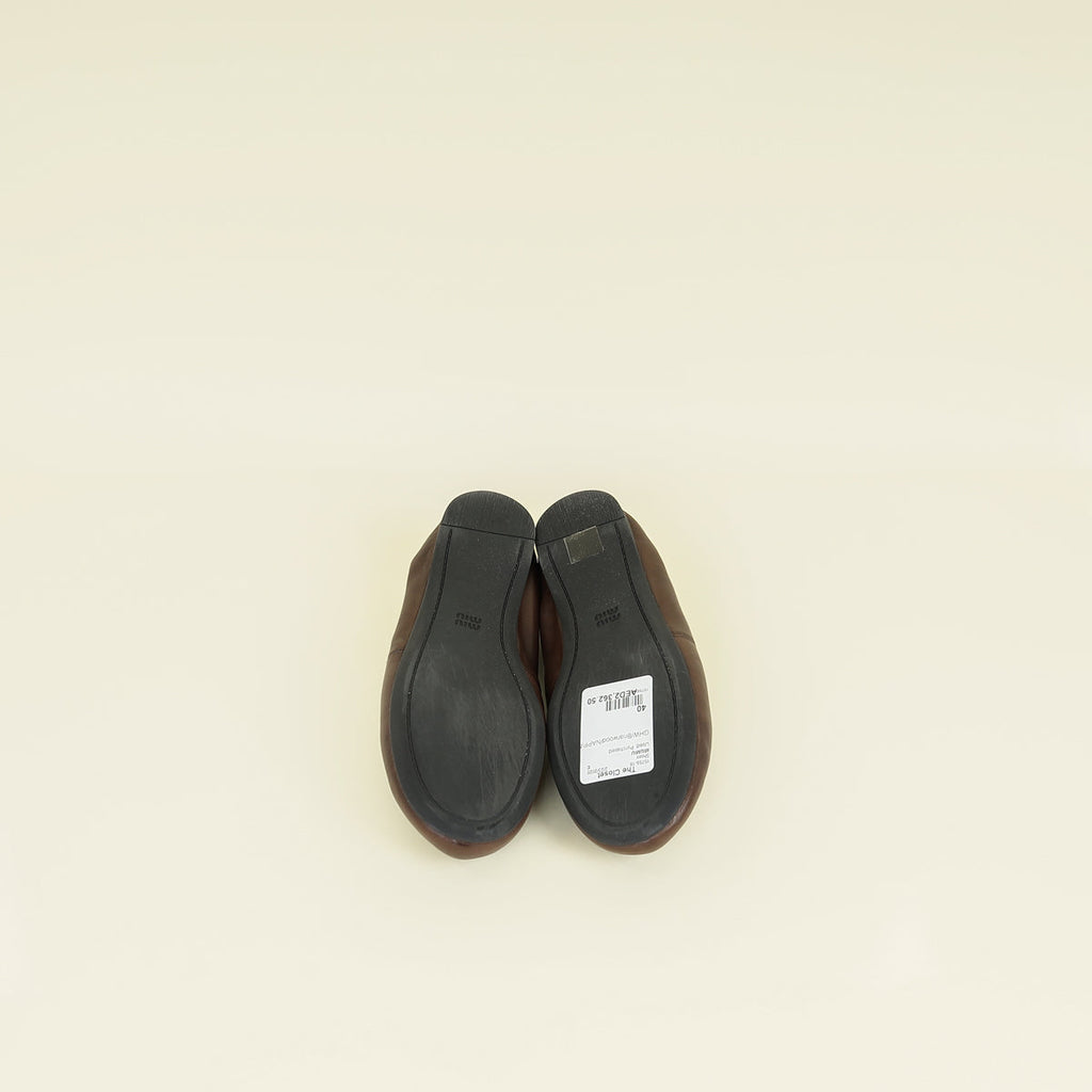 Miu Miu Briarwood Ruches Nappa Ballerinas 40