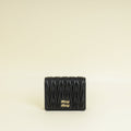Miu Miu Black Small Matelassé Nappa Wallet