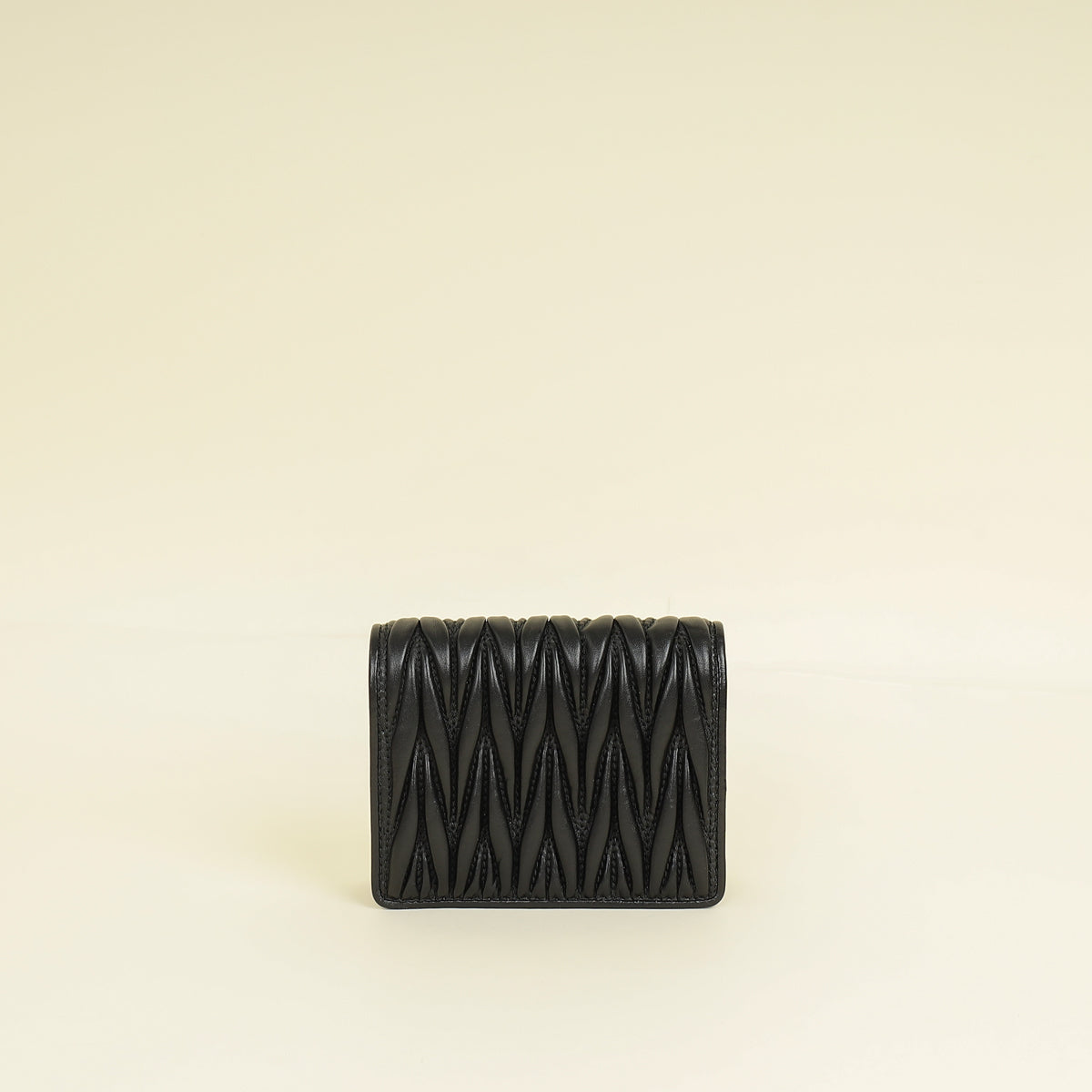 Miu Miu Black Small Matelassé Nappa Wallet