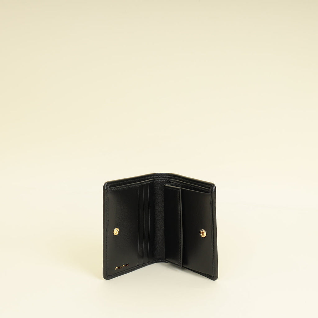 Miu Miu Black Small Matelassé Nappa Wallet