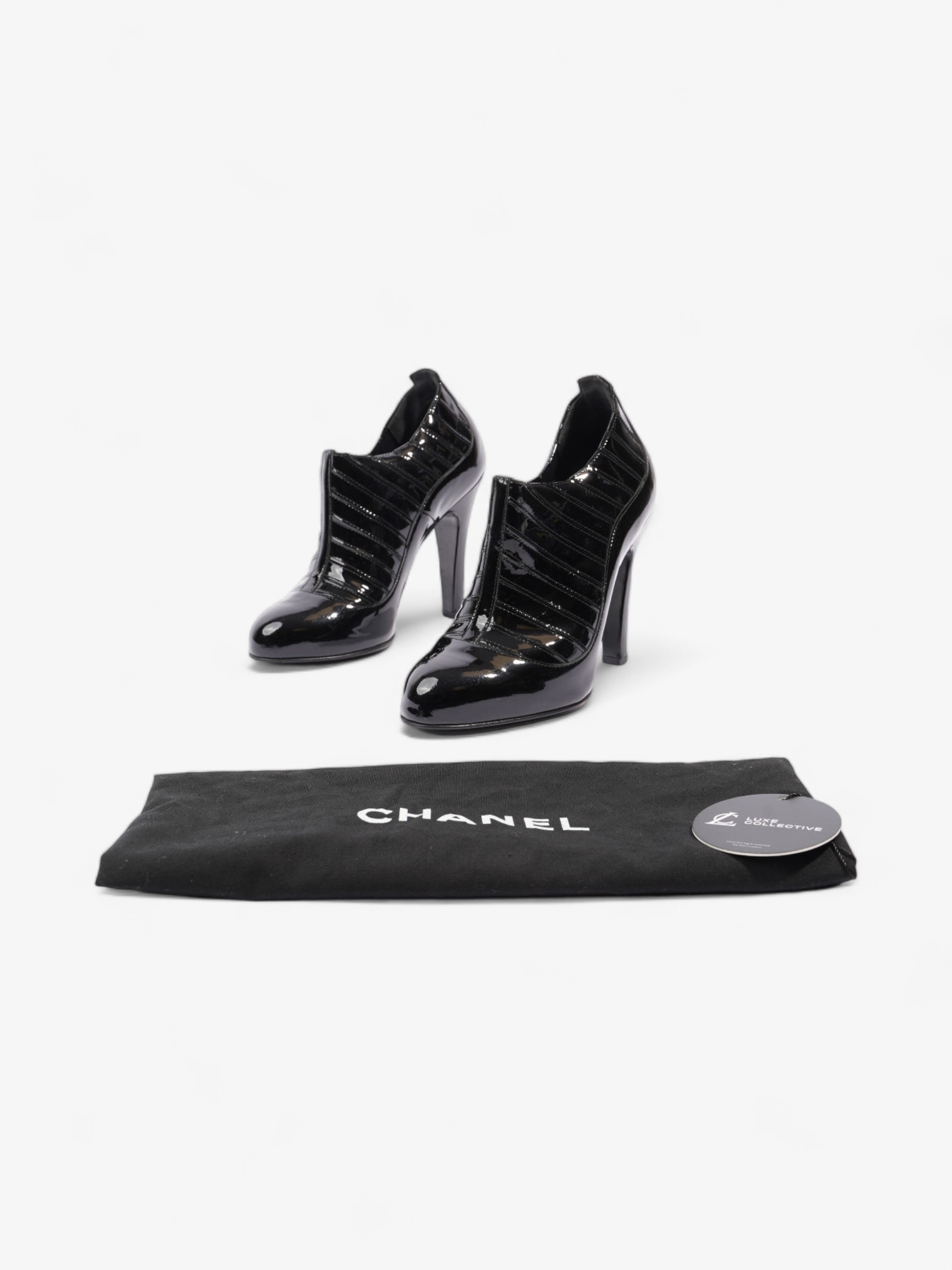 Chanel Patent Leather Ankle Boots 100 Black Patent Leather EU 38 UK 5