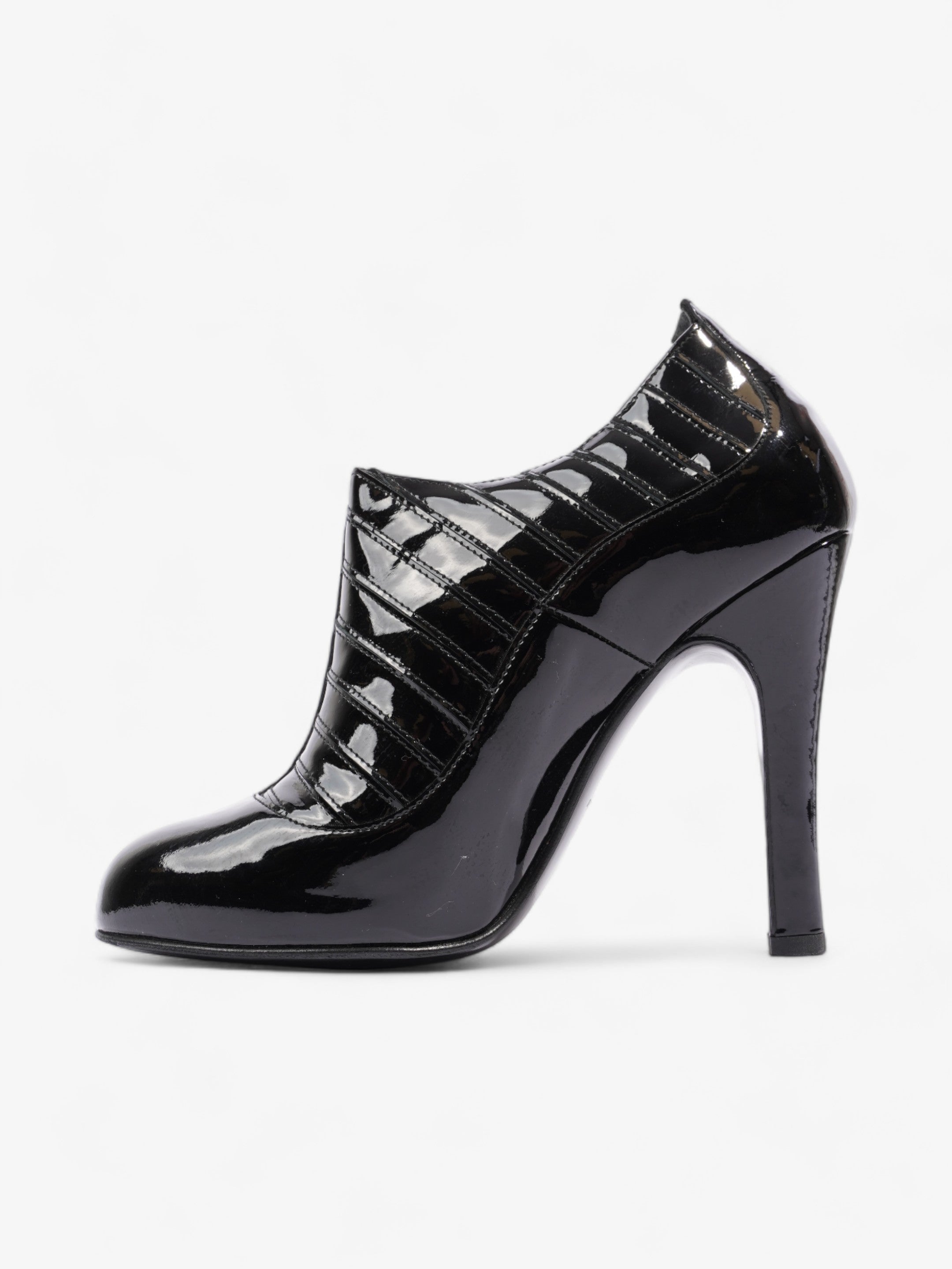 Chanel Patent Leather Ankle Boots 100 Black Patent Leather EU 38 UK 5