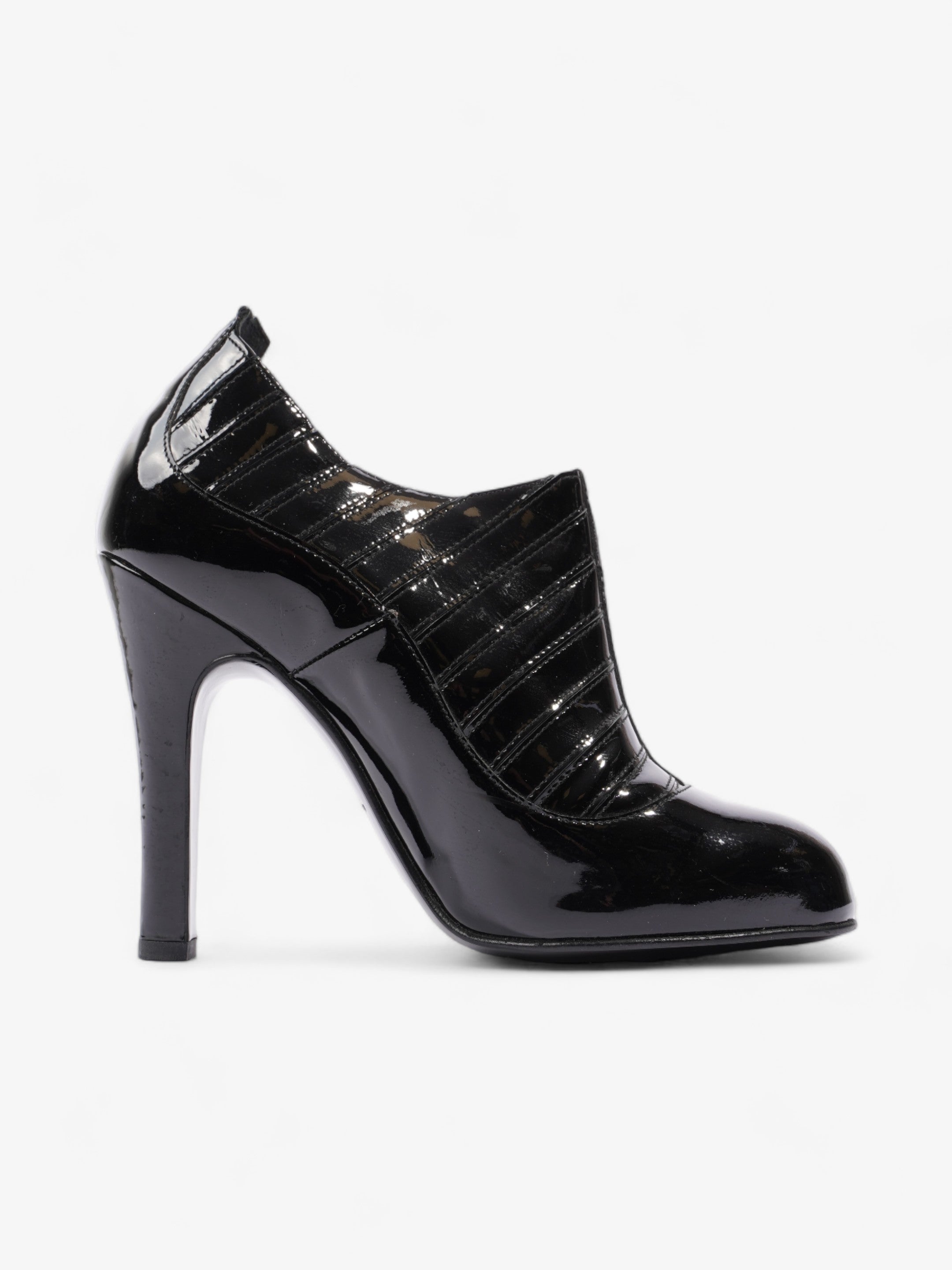 Chanel Patent Leather Ankle Boots 100 Black Patent Leather EU 38 UK 5