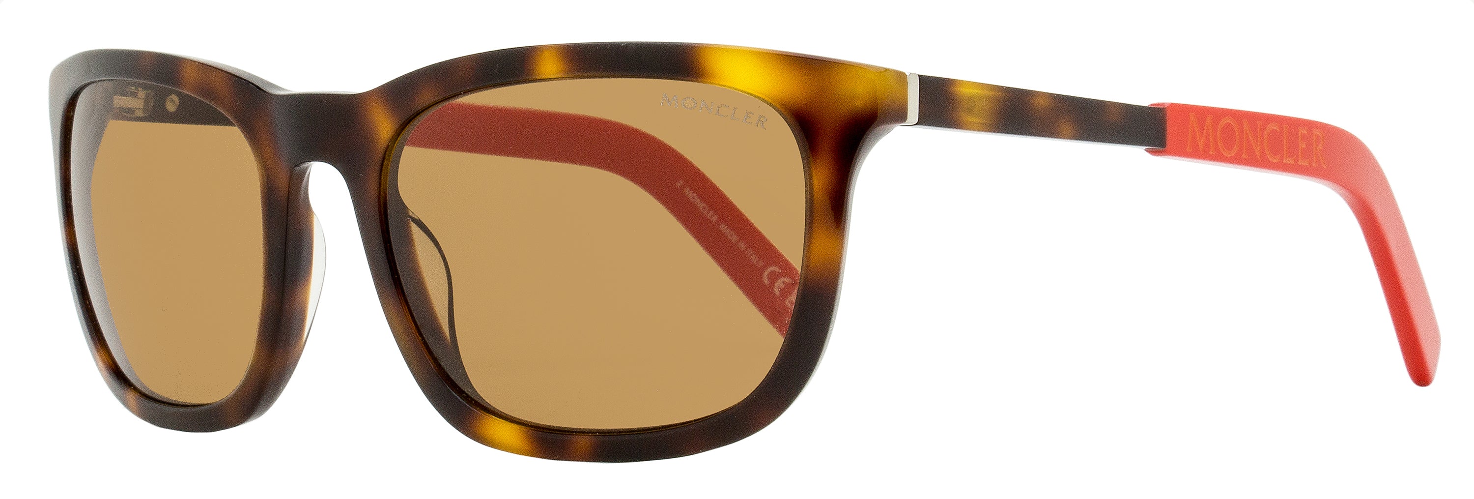 Moncler Kolligian Sunglasses ML0290 52E Havana/Red 57mm Havana Red