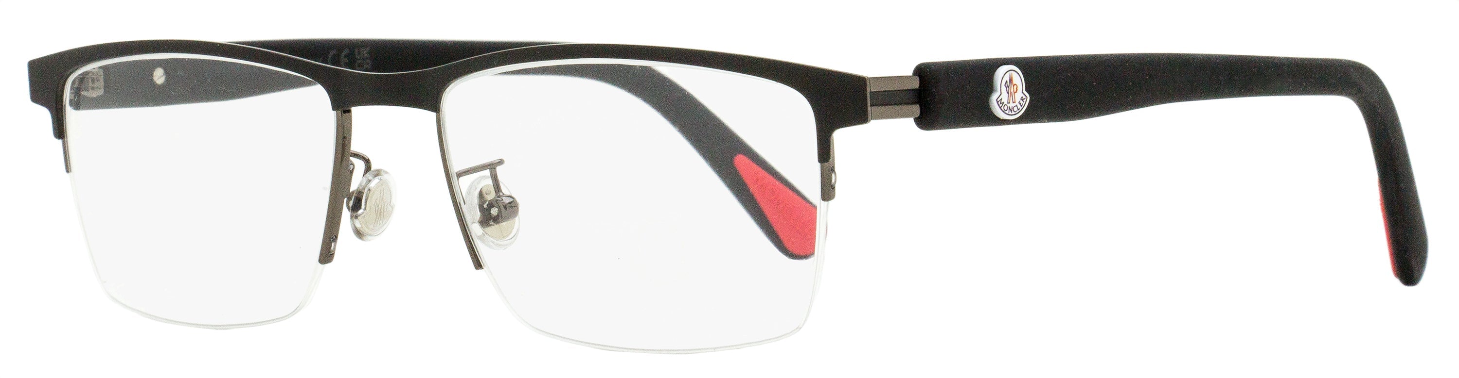 Moncler Semi-Rimless Eyeglasses ML5164H 002 Matte Black 54mm Matte Black