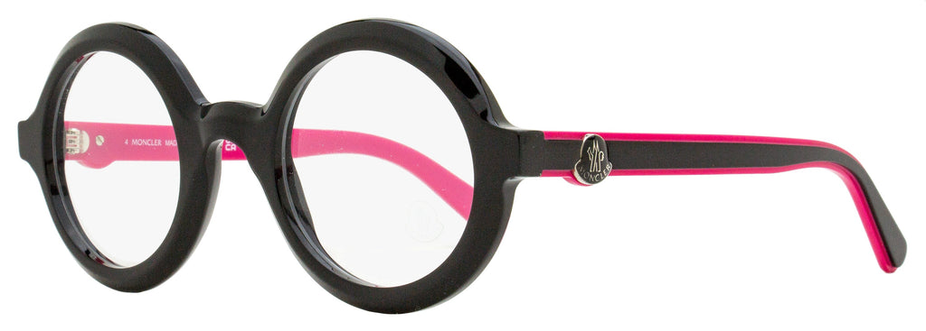Moncler Round Eyeglasses ML5194 01A Black/Red 48mm Black Red