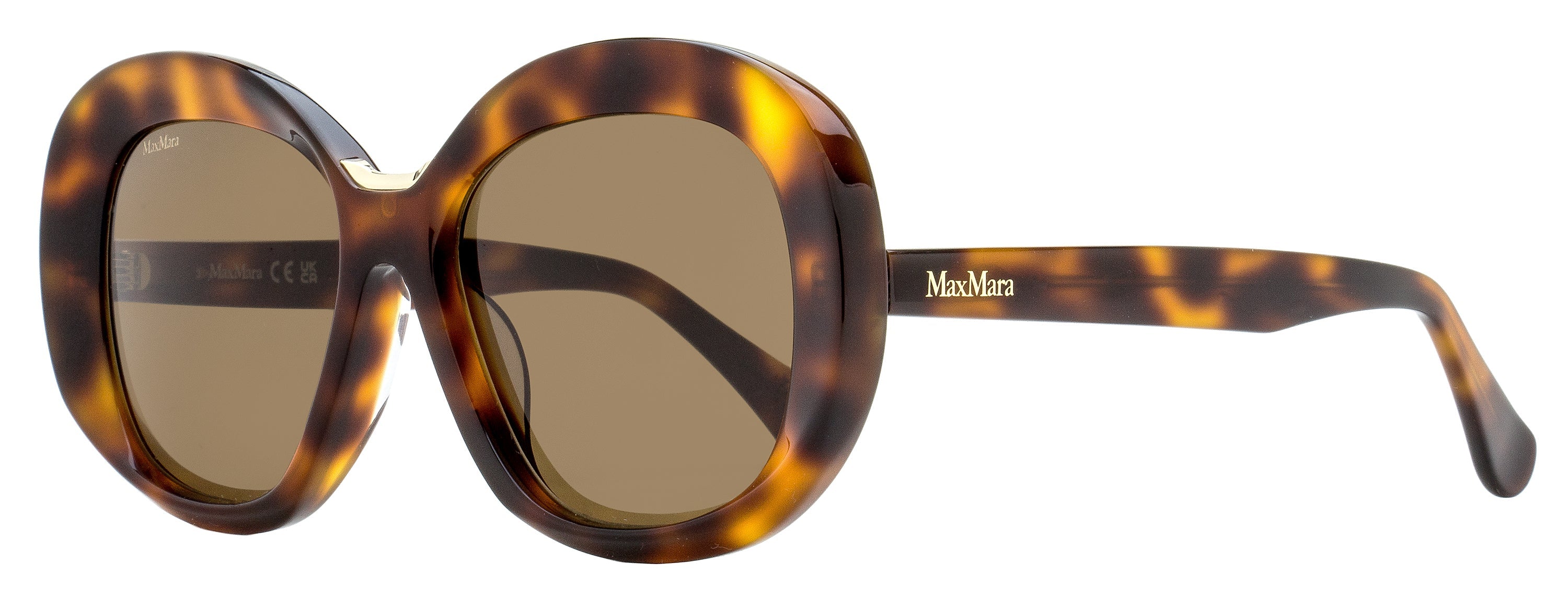 Max Mara Edna Alt Fit Sunglasses MM0087-F 52E Dark Havana 55mm Dark Havana