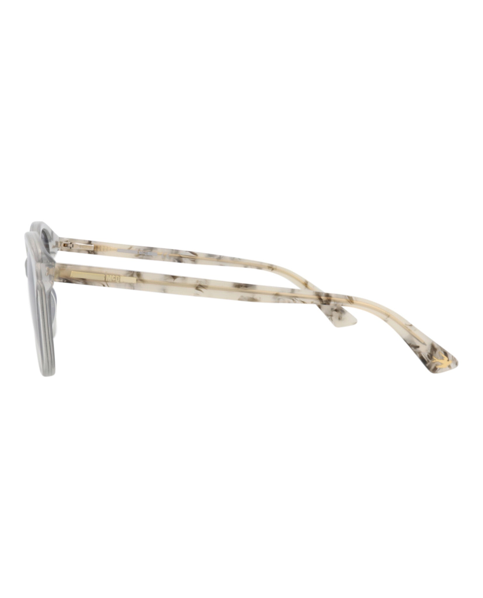 McQ Alexander McQueen Womens Round/Oval Grey Havana Grey Fashion Designer Eyewear
