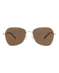 McQ Alexander McQueen Unisex Square/Rectangle Gold Gold Brown Fashion Designer Eyewear
